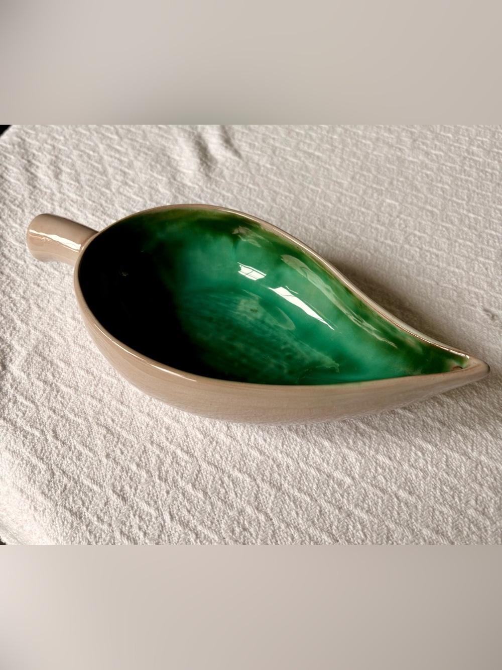 Vintage Stangl Art Pottery Leaf Serving Dish Bowl 3855 Mid Century Modern Nature
